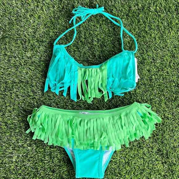 TO THE 9’s Green Kids 2 Piece Bikini size 10/14 - Picture 1 of 6